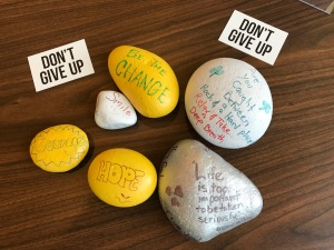 Don't Give Up Message Rocks