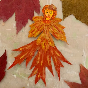 Painted leaves, Autumn leaf lady
